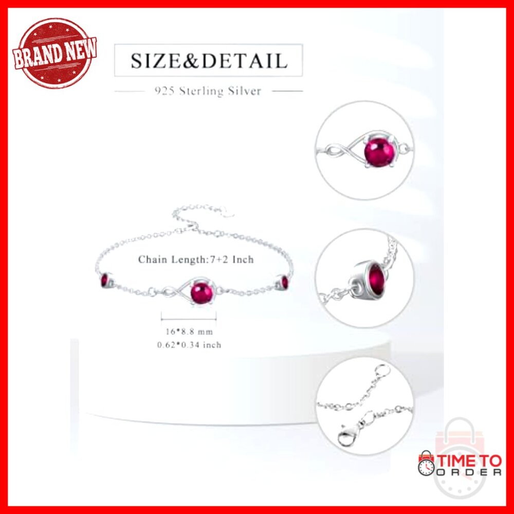 Sterling Silver Infinity Link Ankle Bracelet Adju… - image 2